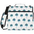 thumbnail image 2 of Zipper Binder with Shoulder Strap 2 inch 3 Ring Waterproof File Folder Organizer Bag 500 Sheet Teal Palm Tree Pattern, 2 of 8