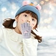 thumbnail image 4 of Dyfzdhu Children Baby Boys Girls Winter Warm Skiing Gloves Kids Cartoon Fleece Knitted Full Finger Mittens Gloves Grey, 4 of 4
