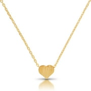 Humble Chic Tiny Charm Necklace - Pendant Chain Link Mini Choker, Heart - Gold-Plated