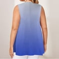 thumbnail image 6 of USSUMA Tops for Women Trendy Womens Tank Tops Sleeveless V Neck Loose Plus Size Tops for Women Printed Gradient Leisure Blouse Lightweight Tops Outdoor Blue Online Shopping Tank Top for Women L, 6 of 6