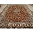 thumbnail image 3 of AHMEDANI Tapis Exclusif Orange Brûlé Rouille Floral Noué à la Main Laine Soie (9 x 6)', 3 of 9