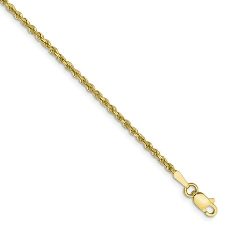 2 Mm Rope Bracelet - Roy Rose Jewelry 10K Yellow Gold 2mm Handmade Diamond-cut Rope Chain Bracelet ~ Length 7'' inches
