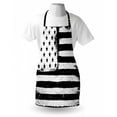 thumbnail image 4 of Americana Apron, Sketchy Grunge American Flag in Monochrome Style Stars and Stripes, Unisex Kitchen Bib with Adjustable Neck for Cooking Gardening, Adult Size, Charcoal Grey and White, by Ambesonne, 4 of 4