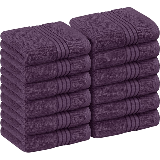 Juego de paños Utopia Towels Premium, 100% algodón, 30 x 30 cm, color ciruela