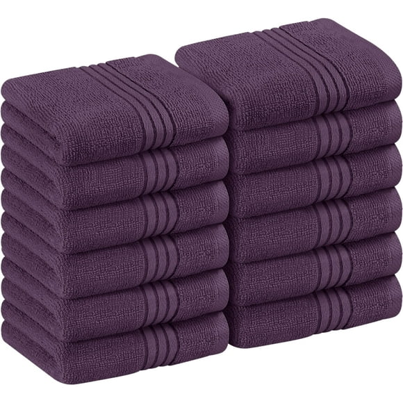 Juego de paños Utopia Towels Premium, 100% algodón, 30 x 30 cm, color ciruela