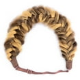 thumbnail image 3 of DIGUAN Messy Wide 2 Strands Synthetic Hair Braided Headband Classic Chunky Plaited Braids Elastic Stretch Hairpiece (Highlighted Medium Brown), 3 of 3