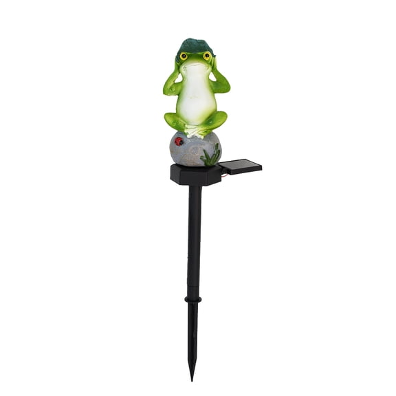 Frog Shape Resin Bird Lamp Solar-Powered Outdoor Garden Stake Light Landscape Solar Light, Animal Path Light for Patio Yard Landscape Decoration