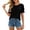 w93# Black344, variant on Summer Tops For Women Casual Short Puff Sleeve Round Neck Solid Color Loose Fit Basic Top Tee Stylish Lightweight Breathable Party Beach Basic Dressy Blouse,White,M