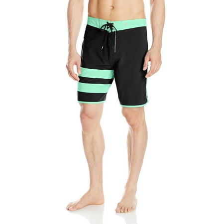 Mens Phantom 60 Block - Hurley Men's Phantom Block Party Board Shorts Black Mint