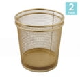thumbnail image 6 of Martha Stewart Set of 2 Gold Mesh Metal Trash Cans for Home or Office, 4.5 Gallon Capacity, 6 of 11