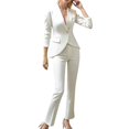 thumbnail image 2 of Womens 2 Piece Suit Lady 1 Button Business Work Slim Fit Jacket Pants Set Womens Tuxedo Suit Weavers Pants Women Jumpsuit Dressy Interview Pants Suits for Women Womens Dressy Rompers And Jumpsuits, 2 of 8