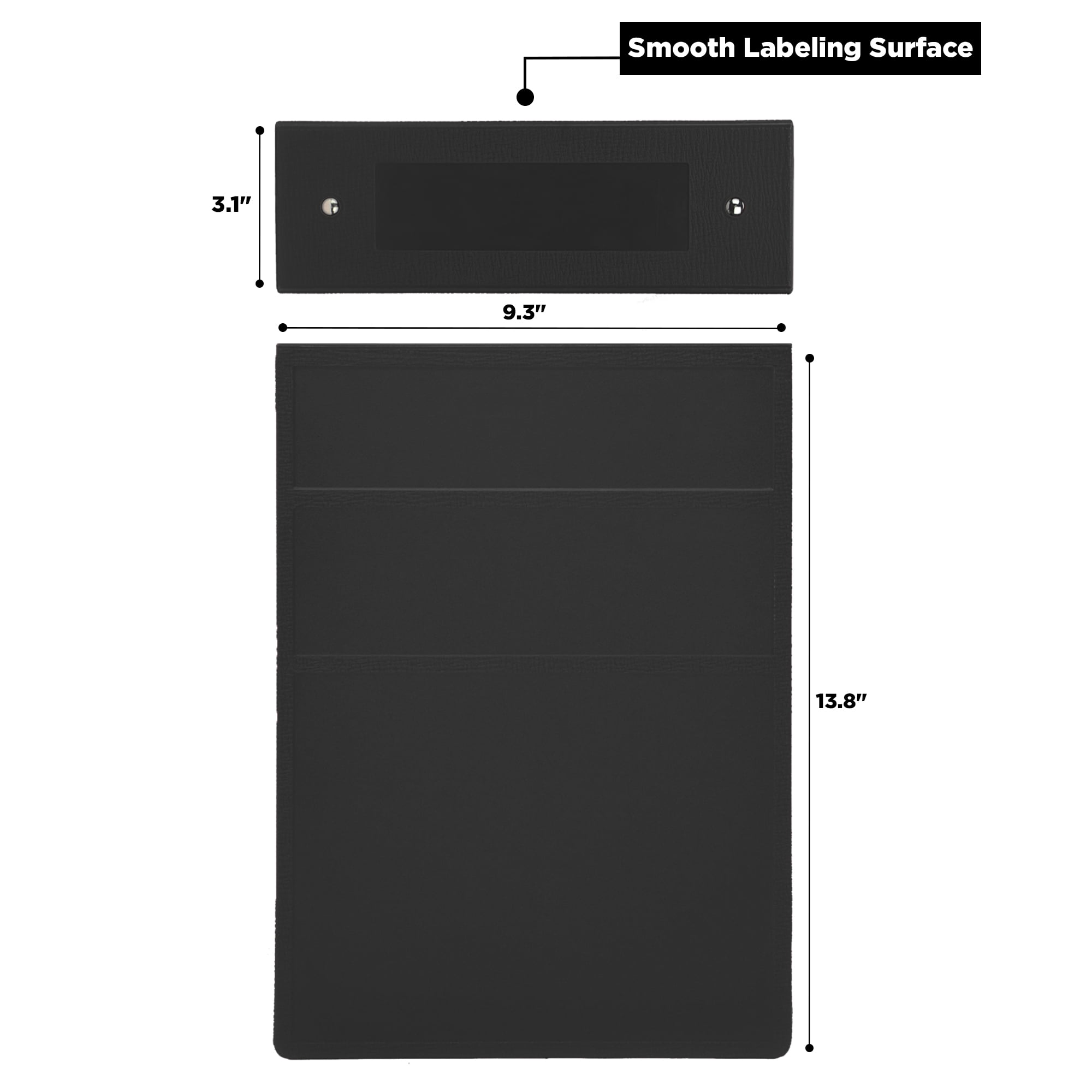 Carstens 3-Inch Heavy Duty 3-Ring Binder - Top Opening, Black