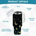 thumbnail image 3 of JSTEL Boho Moons Stars Starry 40 oz Tumbler Stainless Steel Water Bottle Vacuum Insulated Cup with Straw Lid & Handle For Travel Car Cup Holder, 3 of 8