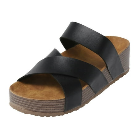 

Slippers Women Women Shoes Thick Soled Fashion Fashion Shoes Pu Black 37