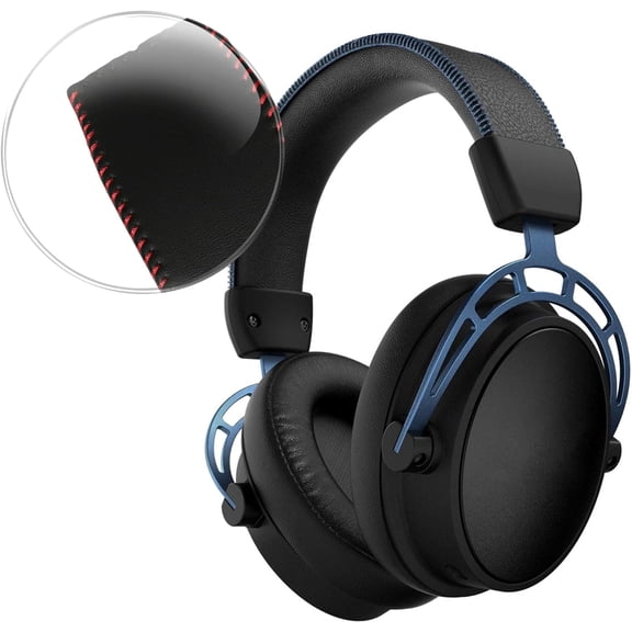 NSKBBM-Headband Cushion Pad Compatible with Kingston HyperX Cloud Alpha - Headphones PU Leather Cushion - Black
