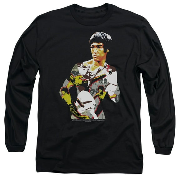 Bruce Lee Body Of Action Long Sleeve T-Shirt Adult 18/1 Black