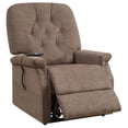 thumbnail image 3 of PRI Button Tufted Lift Chair in Saville Brown, 3 of 7