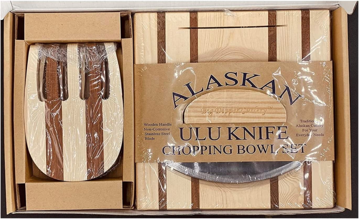 Ulu Knife and Chopping Bowl with Salad Claws