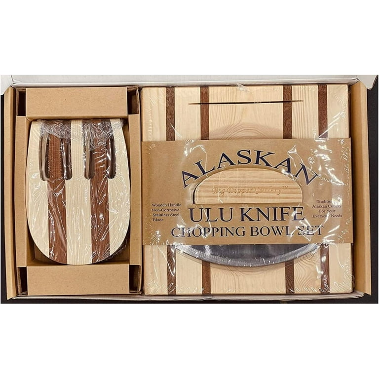 Alaskan Ulu Knife Chopping Bowlウルナイフ Amazon.com: Ulu Knife and Chopping Bowl with Salad Claws