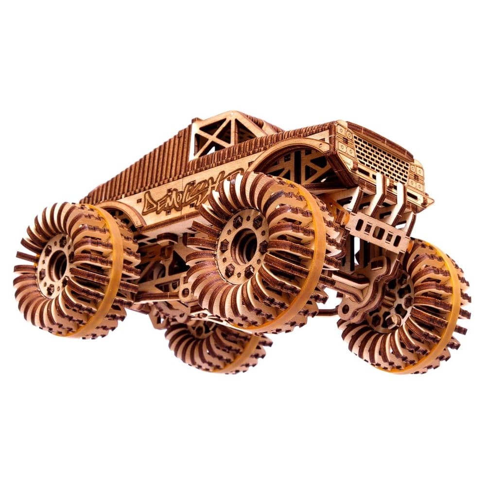 Wood Trick 3D Monster Truck Wooden Toy Car Model Mechanical Building Kit
