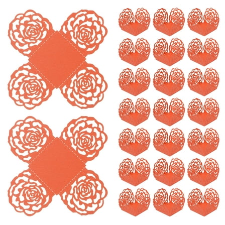 Uxcell 25 PCS Truffle Wrapper 4 Inch Square Cupcake Liner Baking Paper Orange