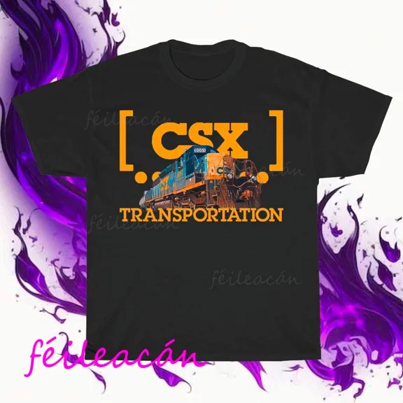 RARE Brand New CSX Transportation Railroad logo American T-Shirt Funny Size S to 5XL