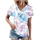 thumbnail image 1 of Tops de Algodón para Mujeres Cuello en V Moda Casual Manga Corta Primavera Verano Top para el Hogar Y Diario, 1 of 6