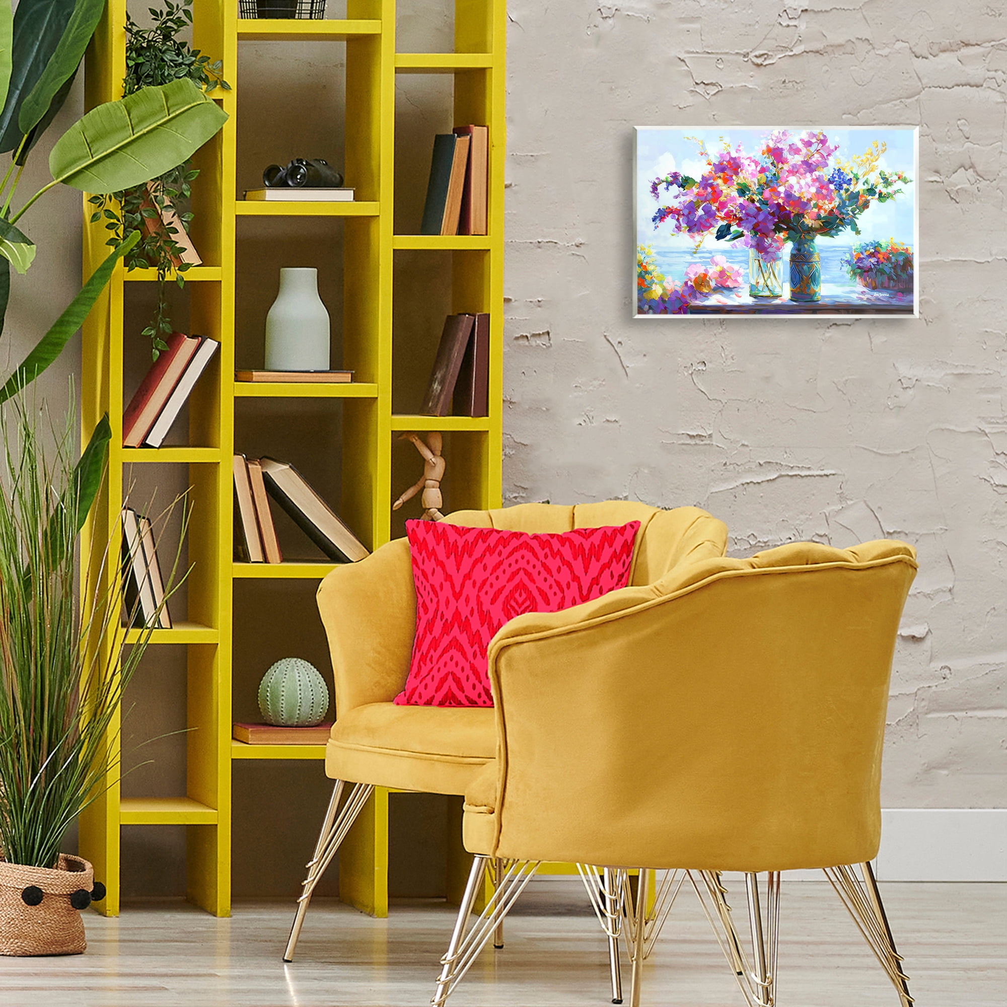 Stupell Industries Ocean Breeze Blossoms Botanical & Floral Painting Unframed Art Print Wall Art, 15 x 10