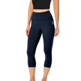 thumbnail image 2 of Capri Leggings for Women High Waisted Tummy Control Workout Capri Yoga Pants Scrunch Butt Workout Athletic Stretchy Crop Legging Navy XL, 2 of 6