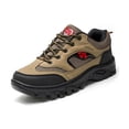 thumbnail image 5 of Mens Faux Leather Hiking Shoes Lightweight Breathable Anti-Slip Low Top Sneakers for Walking Trekking Outdoor Shoes with Arch Support Size 6-9.5 Brown, 5 of 9
