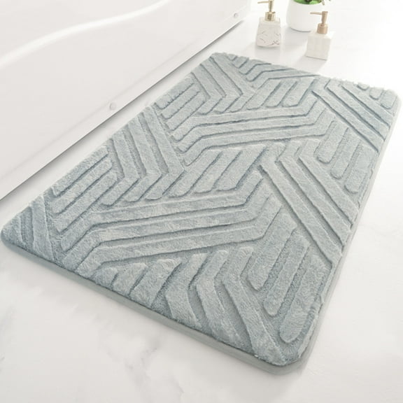 QTOCIO Bathroom Rugs, Bathroom Foam Absorbent Floor Mat Bathroom Toilet Doorway Dry Foot Mat Entry Door Mat Non-slip Mat
