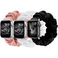 thumbnail image 1 of 3 paquetes compatibles con Apple Watch Band Scrunchies 38 mm Tela Patrón suave Impreso Tela Pulsera Pulsera Mujeres IWatch Bandas elásticas Scrunchy 40 mm 41 mm Serie SE 7 6 5 4 3 2 1, S / M Adepaton CZDZ-HY208-4, 1 of 4