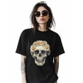 thumbnail image 2 of Daisy Flower Skull Womens Tshirt Graphic Tees Cotton Crew Neck T-Shirts, Casual Short Sleeve Shirts for Women Teen Girl Cartoon Style, 2 of 3