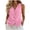 Pink, variant on Dpjklzsn Women's Sleeveless V-Neck Button-Front Vest Blouse - Linen-Cotton