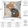 thumbnail image 4 of Brown and Black Grey Dahlia Throw Pillow Covers 16x16 Inch Coffee Tan Gray Outdoor Geometric Flower Decorative Pillows Cover Set of 2 Spring Summer Farmhouse Pillowcase for Bed Couch Sofa Decor, 4 of 6