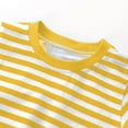 thumbnail image 2 of Shirts for Girls Summer Tops for Kids Stripe Print Casual Sports Short Sleeve Round-Neck Cotton Blouses for Kids Loose Basic Cute T-Shirts 2-10 Years, 2 of 5