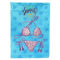 Carolines Treasures BB8201CHF Bikini Swimsuit Blue Polkadot Flag Canvas House Size  Large multicolor