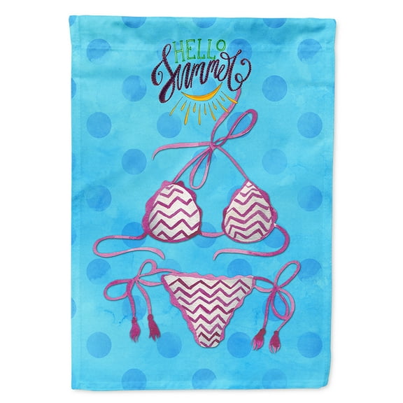 Carolines Treasures BB8201CHF Bikini Swimsuit Blue Polkadot Flag Canvas House Size  Large multicolor