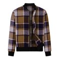 thumbnail image 6 of DAFPZW Men's Flannel Casual Varsity Jacket Vintage Lightweight Plaid Bomber Jackets Fall Long Sleeve Zip Up Fashion Coat, 6 of 6