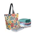 thumbnail image 2 of FORMRS Womens Canvas Tote Bag with Zipper Inner Pocket Shoulder Handbag, Vibrant Flowers Pattern, 2 of 7