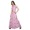 thumbnail image 2 of Moomaya Crop Top And Flared Skirt Set Printed Ethnic Rayon Dresses For Women, 2 of 6