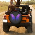 thumbnail image 3 of KAKALAD Purple Butterfly Black Spare Tire Cover Universal Vehicle Accessories Buckle Car Tools 15”in, 3 of 6