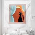 thumbnail image 1 of Modern Tapestry, Domestic Grumpy Kitty Looking from the Flat's Windowsill Cartoon Drawing Cat Art, Fabric Wall Hanging Decor for Bedroom Living Room Dorm, 5 Sizes, Multicolor, by Ambesonne, 1 of 1