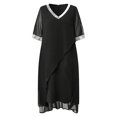 thumbnail image 3 of LilyLLL Plus Size Womens Short Sleeve Sequins Cold Shoulder V Neck Chiffon Midi Dress, 3 of 4
