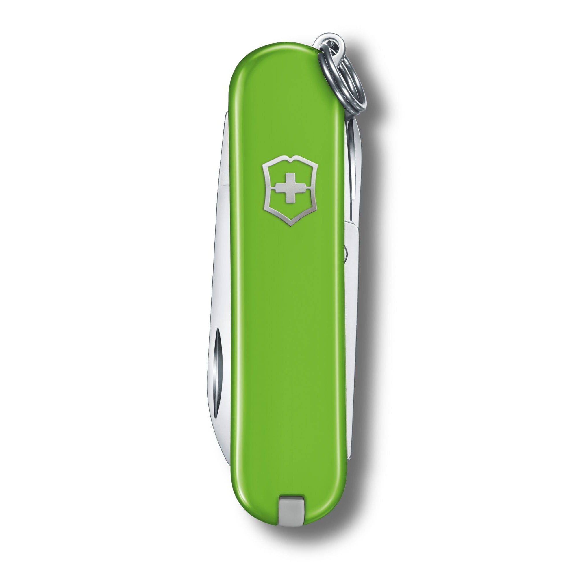 Victorinox Classic SD Swiss Army Knife, Compact, 7 Functions, Swiss Made Pocket Knife with Small Blade, Screwdriver and Key Ring - Green, Blister