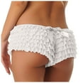 thumbnail image 4 of Women Sexy Ruffle Shorts With Bow Soild Color Party Shorts Short Skirt Low Waist Layered Shorts, 4 of 7