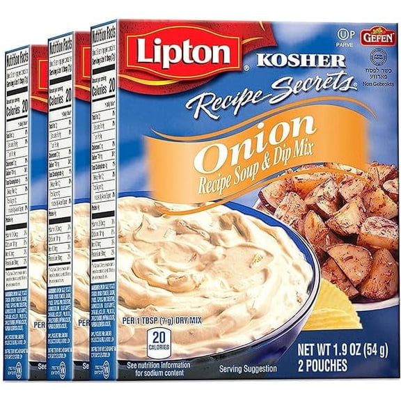 Lipton Gluten Free Onion Soup & Dip Mix, 1.9oz (3 Pack) | Great for Soups, Dips, Gravy & Seasoning | Kosher (Including Passover)