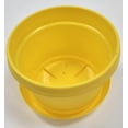 thumbnail image 4 of Austin Flower Pots with Saucers, 9 Inch Yellow, Pack of 5, Plastic Planter for Seedlings and Nursery, Colorful with Saucer, 4 of 7