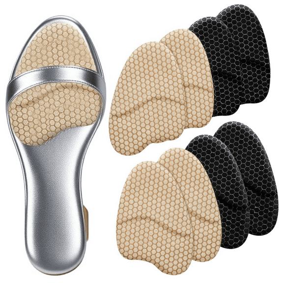 4 Pairs Metatarsal Pads for Women, Ball of Foot Cushions, Non Slip Heel Inserts, High Heel Comfort Pads, Invisible Design