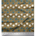 thumbnail image 1 of Soimoi Brown Cotton Cambric Fabric Swirl & Daisy Floral Print Fabric by the Yard 42 Inch Wide, 1 of 1